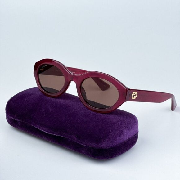 NEW Gucci GG1579S 004 Fuchsia Brown Unisex Oval Sunglasses GG 1579S - Picture 2 of 11
